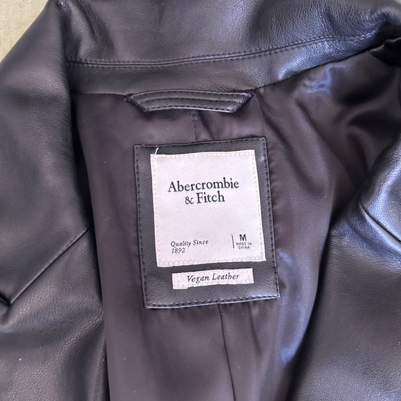 Abercrombie & Fitch Blazer Black Leather M - Picture 2 of 3